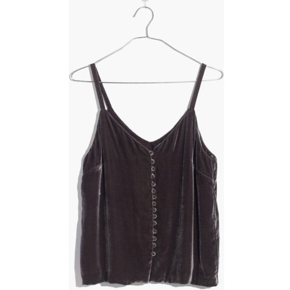 NWT Madewell Velvet Button Front Top